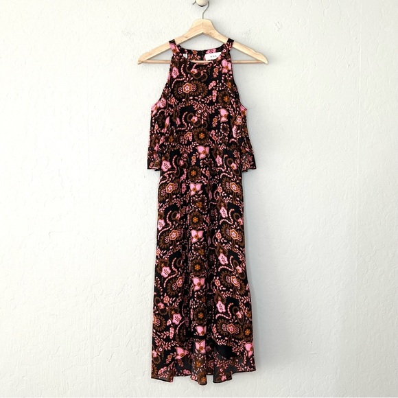 A.L.C. Emile Silk Floral Hi-Low Cold Shoulder Dress - Picture 3 of 11